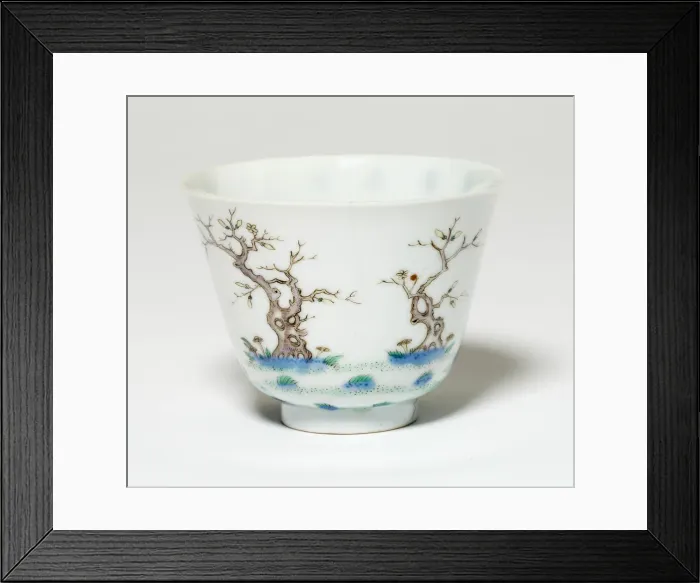 Framed Print : Cup with Orchid Tree, Qing dynasty (1644-1911), Kangxi reign mark and period (1662-1722) Framed Print : Cup with Orchid Tree, Qing dynasty (1644-1911), Kangxi reign mark and period (1662-1722)