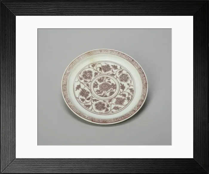 Framed Print : Shallow Dish with Peony Scrolls, Chrysanthemum... Ming dynasty) Framed Print : Shallow Dish with Peony Scrolls, Chrysanthemum... Ming dynasty)