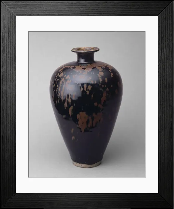 Framed Print : Ovoid Bottle with Partridge-Feather Mottles, Northern Song dynasty Framed Print : Ovoid Bottle with Partridge-Feather Mottles, Northern Song dynasty