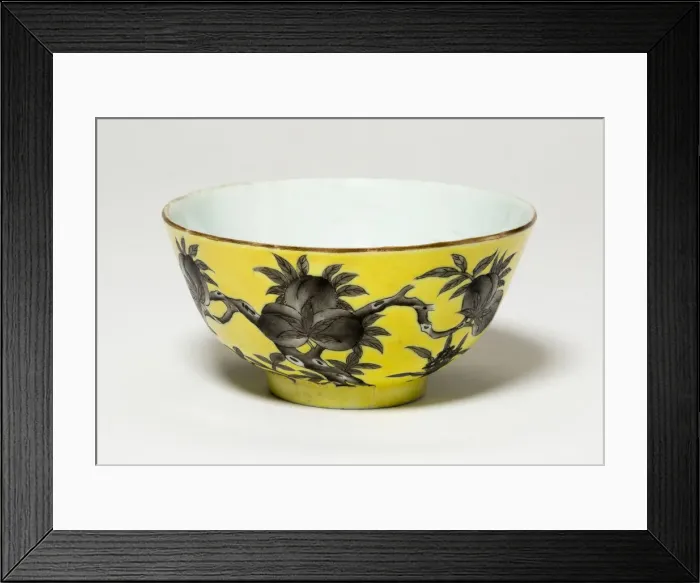 Framed Print : Cup with Peaches, Qing dynasty (1644-1911), Guangxu period (1875-1908), c. 1894 Framed Print : Cup with Peaches, Qing dynasty (1644-1911), Guangxu period (1875-1908), c. 1894