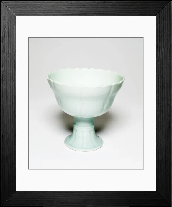 Framed Print : Celadon glazed lotus stemcup, Qing dynasty (1644-1911), Qianlong reign, 18th / 19th century Framed Print : Celadon glazed lotus stemcup, Qing dynasty (1644-1911), Qianlong reign, 18th / 19th century