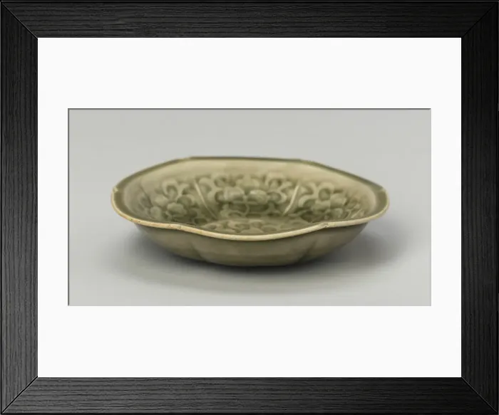 Framed Print : Dish with Petal-Lobed Rim, Stylized Peony, and Sickle Northern Song dynasty Framed Print : Dish with Petal-Lobed Rim, Stylized Peony, and Sickle Northern Song dynasty