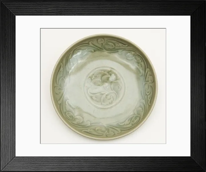 Framed Print : Dish with Undulating Peony-Leaf Scrolls, Northern Song dynasty (960-1127) Framed Print : Dish with Undulating Peony-Leaf Scrolls, Northern Song dynasty (960-1127)