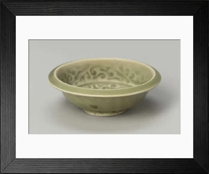 Framed Print : Basin with Stylized Flowers and Sickle-leaf Scrolls, Southern Song or Yuan dynasty, c13th / 14th cent Creator: Unknown Framed Print : Basin with Stylized Flowers and Sickle-leaf Scrolls, Southern Song or Yuan dynasty, c13th / 14th cent Creator: Unknown
