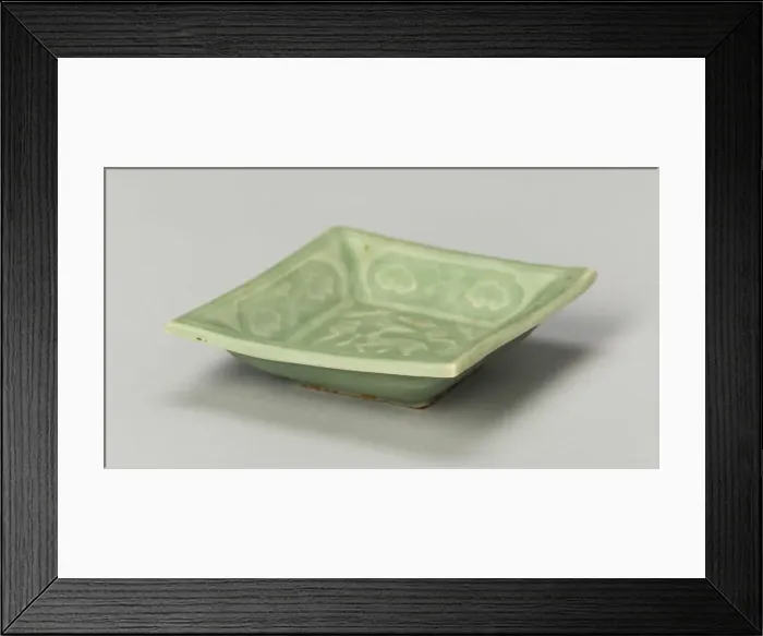 Framed Print : Square Dish with Symbols of Longevity and Immortality, Yuan dynasty (1271-1368). Creator: Unknown Framed Print : Square Dish with Symbols of Longevity and Immortality, Yuan dynasty (1271-1368). Creator: Unknown