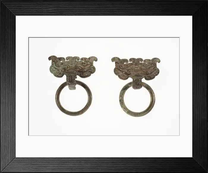 Framed Print : Monster-Mask Fittings with Ring Handle, Han dynasty (206 B. C. -A. D. 220). Creator: Unknown Framed Print : Monster-Mask Fittings with Ring Handle, Han dynasty (206 B. C. -A. D. 220). Creator: Unknown
