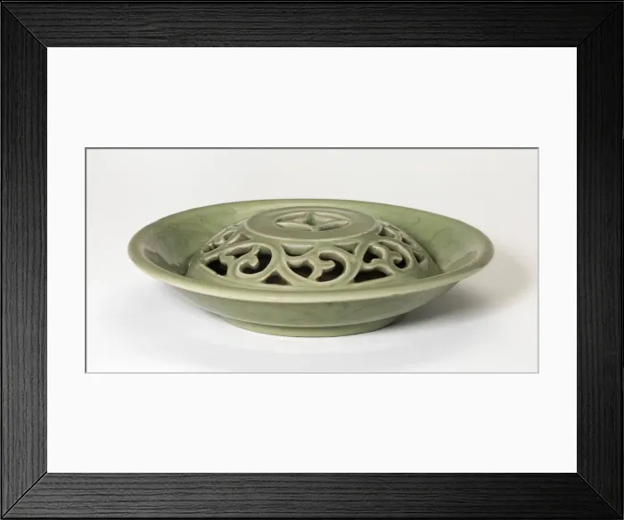 Framed Print : Dish with Openwork Dome and Floral Scrolls, Ming dynasty (1368-1664), 15th century Framed Print : Dish with Openwork Dome and Floral Scrolls, Ming dynasty (1368-1664), 15th century