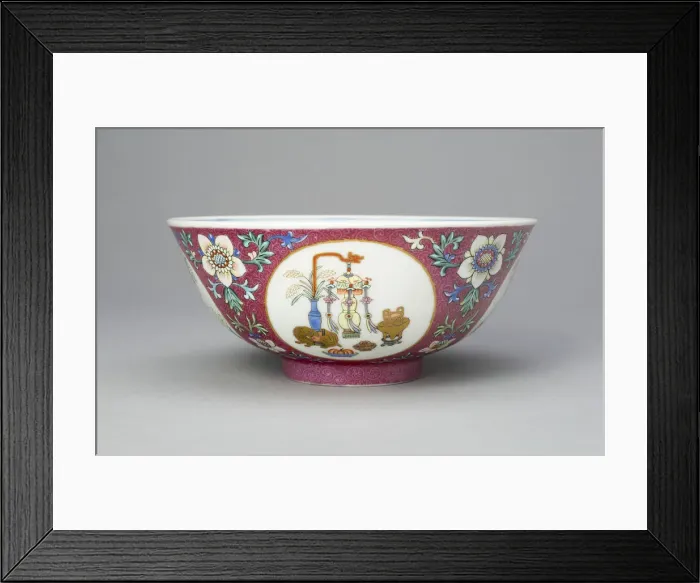Framed Print : Ruby-Ground Medallion Bowl, Qing dynasty (1644-1911), Daoguang reign (1821-1850) Framed Print : Ruby-Ground Medallion Bowl, Qing dynasty (1644-1911), Daoguang reign (1821-1850)