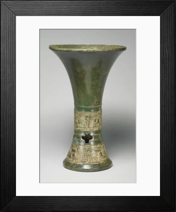 Framed Print : Beaker, Shang dynasty ( about 1600-1046 BC ). Creator: Unknown Framed Print : Beaker, Shang dynasty ( about 1600-1046 BC ). Creator: Unknown