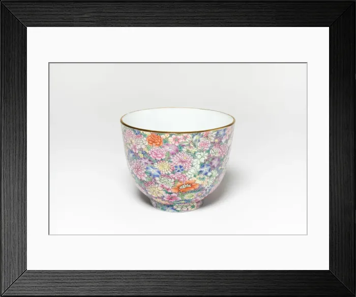 Framed Print : Cup with Thousand Flowers (Millefleurs) Design, Qing dynasty, Jiaqing reign (1796-1821) Framed Print : Cup with Thousand Flowers (Millefleurs) Design, Qing dynasty, Jiaqing reign (1796-1821)