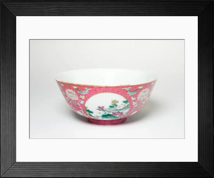 Framed Print : Pink-Ground Medallion Bowl, Qing dynasty (1644-1911), Qianlong reign (1736-1795) Framed Print : Pink-Ground Medallion Bowl, Qing dynasty (1644-1911), Qianlong reign (1736-1795)