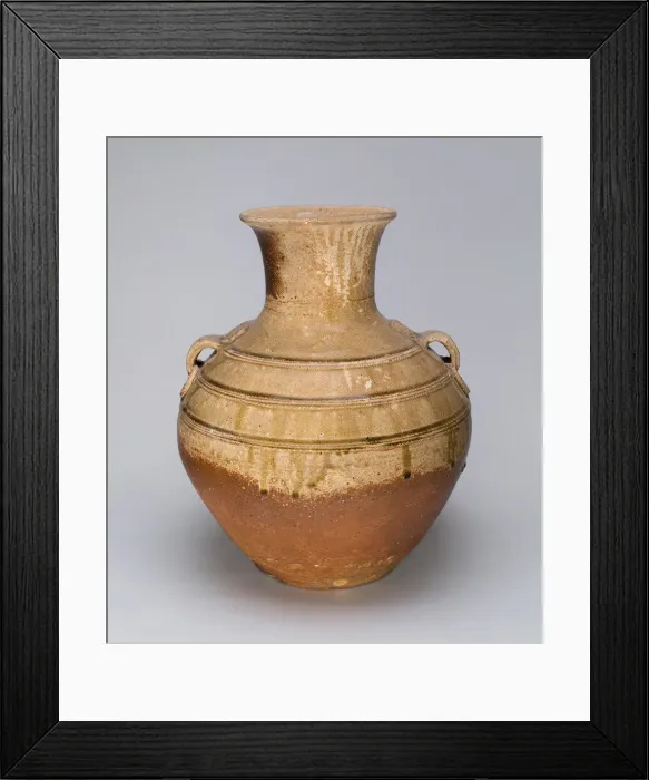 Framed Print : Globular Jar with Ring Handles, Western Han dynasty (206 B. C. -A. D. 9), 1st century B. C Framed Print : Globular Jar with Ring Handles, Western Han dynasty (206 B. C. -A. D. 9), 1st century B. C
