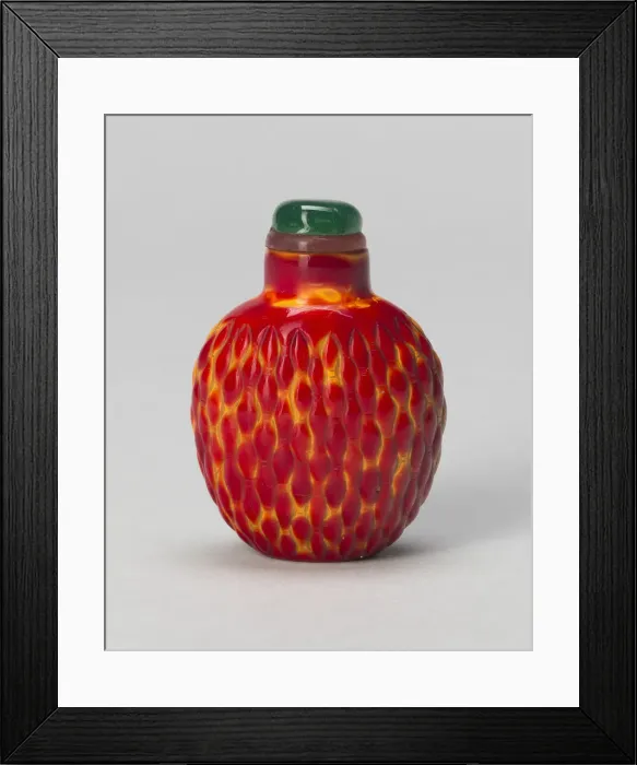 Framed Print : Spade-Shaped Snuff Bottle with Basketweave Pattern, Qing dynasty (1644-1911), 1730-1800 Framed Print : Spade-Shaped Snuff Bottle with Basketweave Pattern, Qing dynasty (1644-1911), 1730-1800