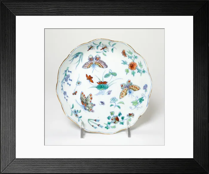 Framed Print : Doucai Dish, Qing dynasty (1644-1911), Daoguang period (1821 -1850). Creator: Unknown Framed Print : Doucai Dish, Qing dynasty (1644-1911), Daoguang period (1821 -1850). Creator: Unknown