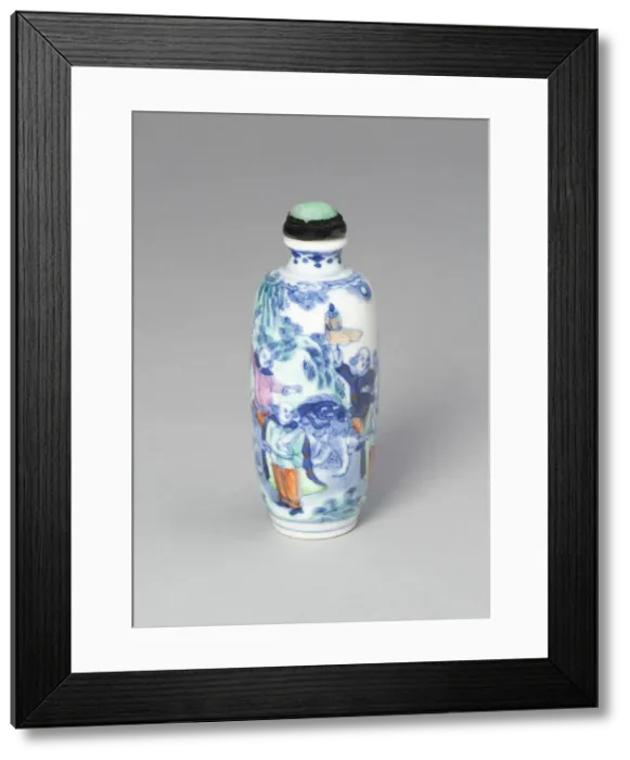Framed Print : Snuff Bottle with Eight Foreign Figures Bearing Tribute, Qing dynasty Framed Print : Snuff Bottle with Eight Foreign Figures Bearing Tribute, Qing dynasty