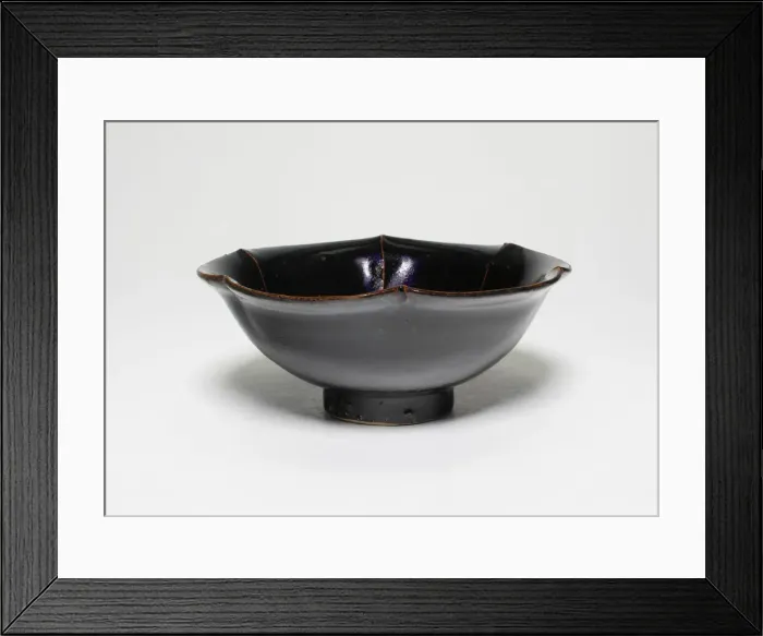 Framed Print : Bowl with Foliate Rim and White Ribs, Song dynasty (960-1279). Creator: Unknown Framed Print : Bowl with Foliate Rim and White Ribs, Song dynasty (960-1279). Creator: Unknown