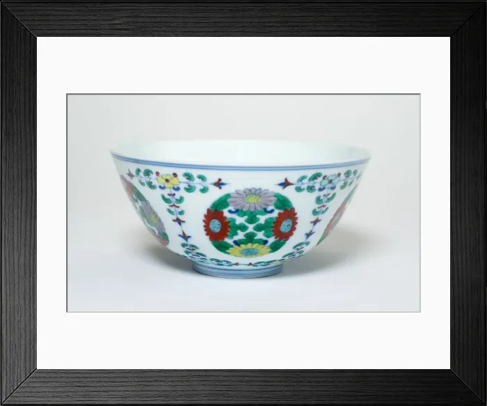 Framed Print : Bowl with Floral Medallions and Stems, Qing dynasty (1644-1911) Framed Print : Bowl with Floral Medallions and Stems, Qing dynasty (1644-1911)