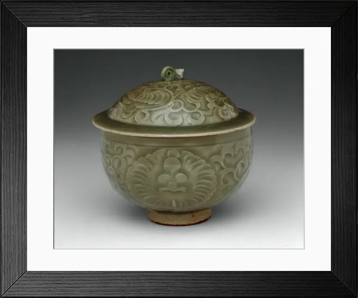 Framed Print : Covered Bowl with Peony Scroll, Northern Song dynasty (960-1127), 11th century Framed Print : Covered Bowl with Peony Scroll, Northern Song dynasty (960-1127), 11th century