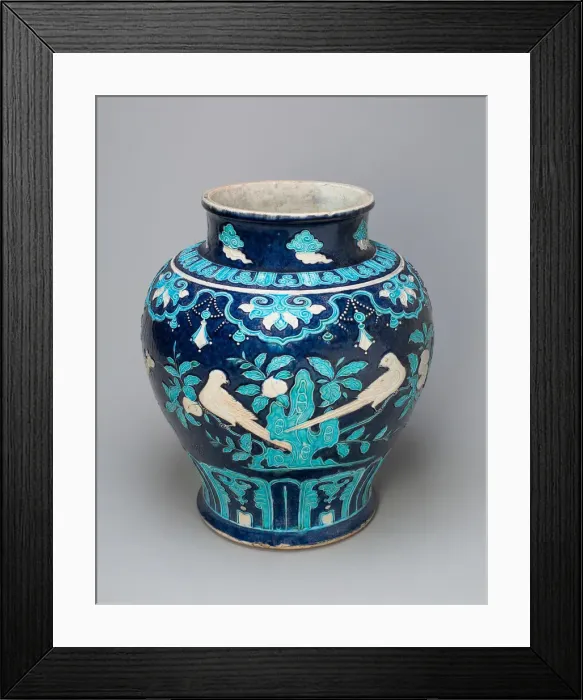 Framed Print : Jar with Birds and Butterflies on Flowering Branches, Ming dynasty (1368-1644) Framed Print : Jar with Birds and Butterflies on Flowering Branches, Ming dynasty (1368-1644)