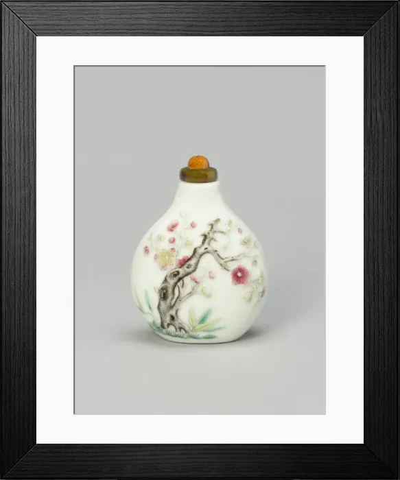 Framed Print : Snuff Bottle with Prunus, Bamboo, and Pine, Qing dynasty, Daoguang reign (1820-1850) Framed Print : Snuff Bottle with Prunus, Bamboo, and Pine, Qing dynasty, Daoguang reign (1820-1850)