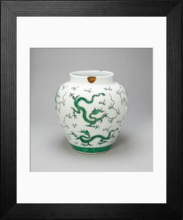 Framed Print : Jar with Dragons, Qing dynasty (1644-1911), Kangxi period (1662-1722). Creator: Unknown