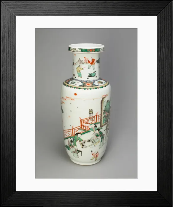 Framed Print : Baluster Vase with Women Performing the Four Accomplishments Framed Print : Baluster Vase with Women Performing the Four Accomplishments