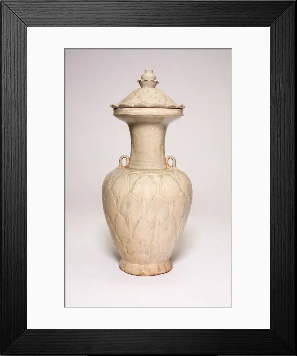 Framed Print : Covered Vase with Lotus Petals Decoration, Northern Song dynasty Framed Print : Covered Vase with Lotus Petals Decoration, Northern Song dynasty