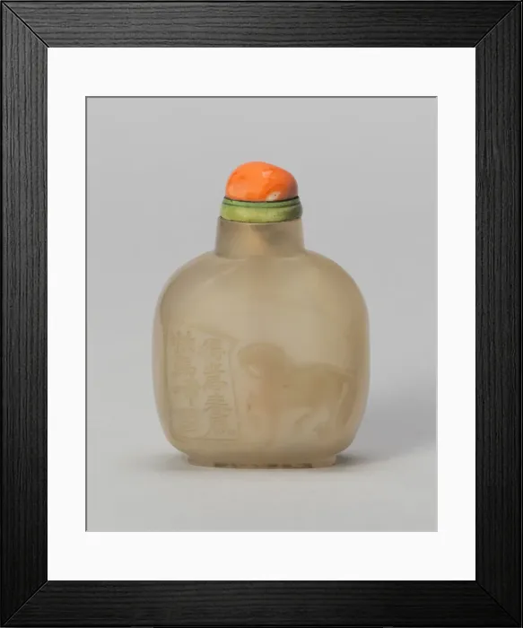 Framed Print : Snuff Bottle with a Horse, Qing dynasty (1644-1911), 1800-1850. Creator: Unknown Framed Print : Snuff Bottle with a Horse, Qing dynasty (1644-1911), 1800-1850. Creator: Unknown