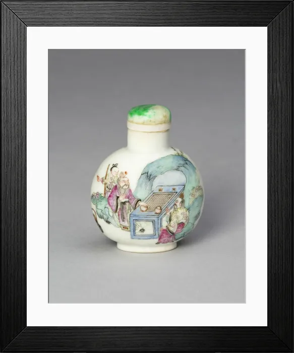 Framed Print : Snuff Bottle with a Boy, Gentleman, Buffalo, and Two... Qing dynasty, Daoguang reign Framed Print : Snuff Bottle with a Boy, Gentleman, Buffalo, and Two... Qing dynasty, Daoguang reign