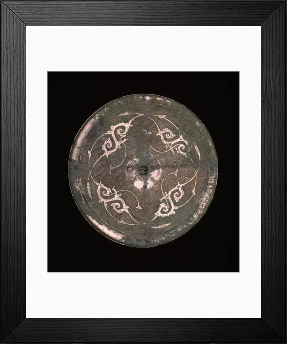 Framed Print : Mirror with Dragon Arabesques, Eastern Zhou dynasty, 3rd / 2nd century B. C Framed Print : Mirror with Dragon Arabesques, Eastern Zhou dynasty, 3rd / 2nd century B. C