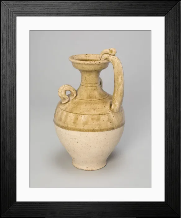 Framed Print : Vase with Dragon-Shaped Handle and Two Loop Handles, Sui dynasty (581-618)