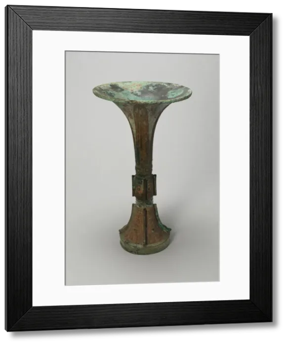 Framed Print : Beaker, Shang dynasty ( about 1600-1050 BC ). Creator: Unknown Framed Print : Beaker, Shang dynasty ( about 1600-1050 BC ). Creator: Unknown
