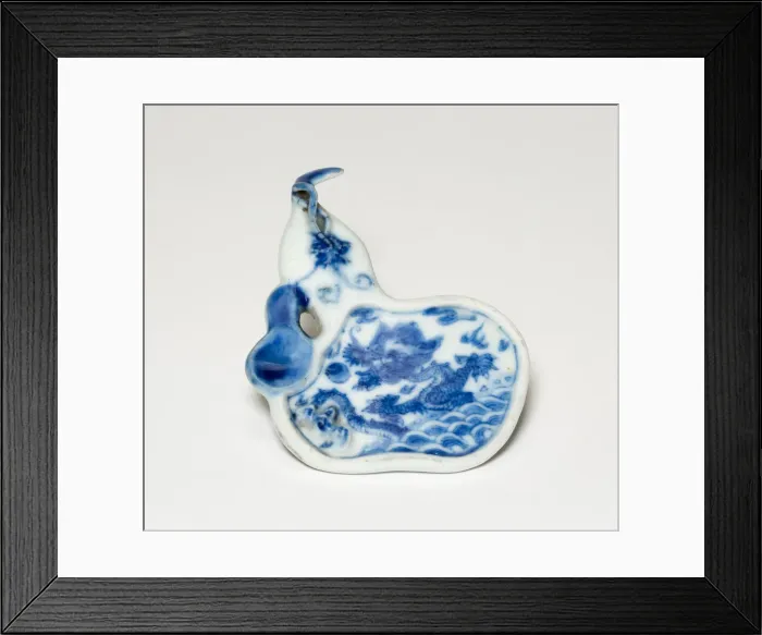 Framed Print : Gourd-Shaped Plaque with Dragon Rising from Waves, Qing dynasty Framed Print : Gourd-Shaped Plaque with Dragon Rising from Waves, Qing dynasty