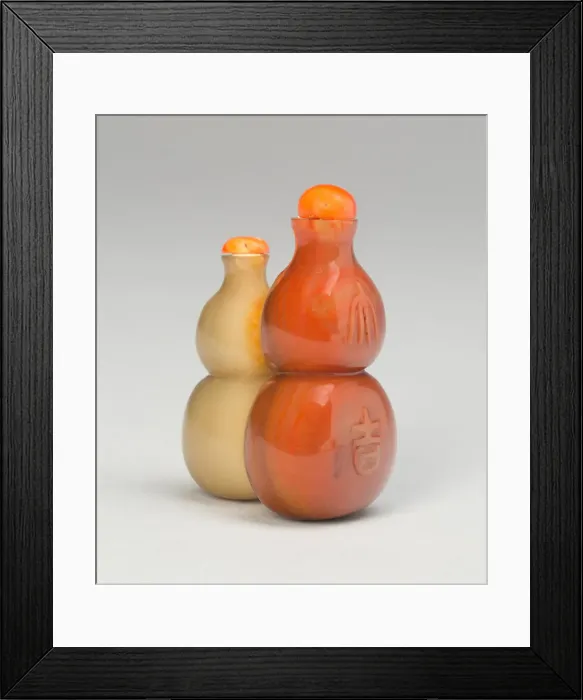 Framed Print : Gourd-Shaped Double Snuff Bottle, Qing dynasty (1644-1911), 1780-1880. Creator: Unknown Framed Print : Gourd-Shaped Double Snuff Bottle, Qing dynasty (1644-1911), 1780-1880. Creator: Unknown