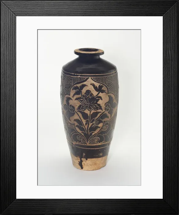 Framed Print : Bottle Vase (Meiping) with Flowers, Xixia Kingdom (1038-1227), 12th / early 13th century Framed Print : Bottle Vase (Meiping) with Flowers, Xixia Kingdom (1038-1227), 12th / early 13th century