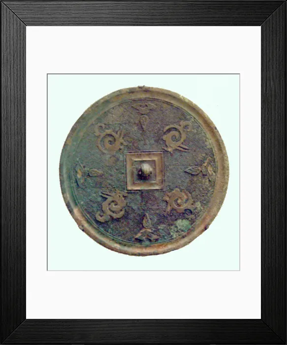 Framed Print : Mirror with Stylized Phoenixes and Petal Loenges, Eastern Zhou dynasty, 3rd / 2nd century B Framed Print : Mirror with Stylized Phoenixes and Petal Loenges, Eastern Zhou dynasty, 3rd / 2nd century B