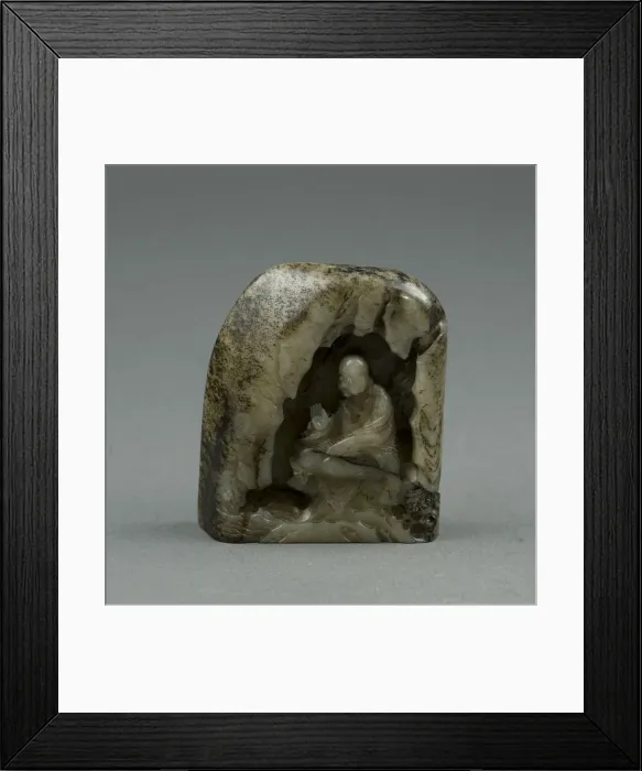 Framed Print : Buddhist Monk in a Grotto, Late Ming or early Qing dynasty, 17th-early 18th century