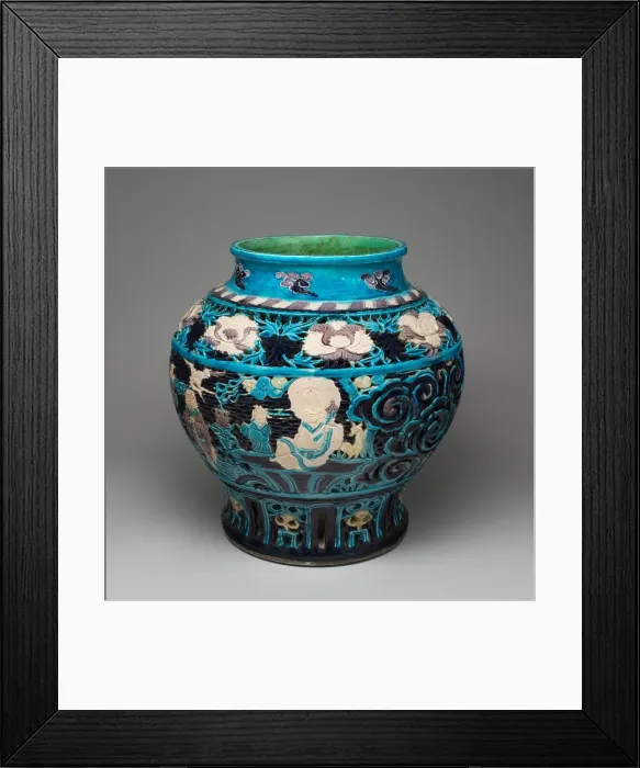 Framed Print : Jar with Eight Immortals and Peonies, Ming dynasty (1368-1644), 16th century Framed Print : Jar with Eight Immortals and Peonies, Ming dynasty (1368-1644), 16th century