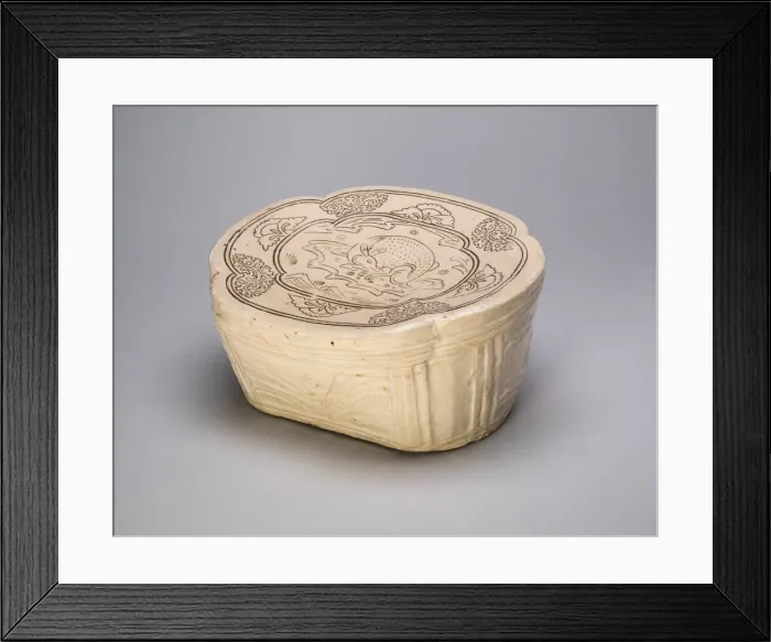 Framed Print : Lobed Pillow with Deer, Northern Song dynasty (960-1127), late 11th / early 12th century Framed Print : Lobed Pillow with Deer, Northern Song dynasty (960-1127), late 11th / early 12th century