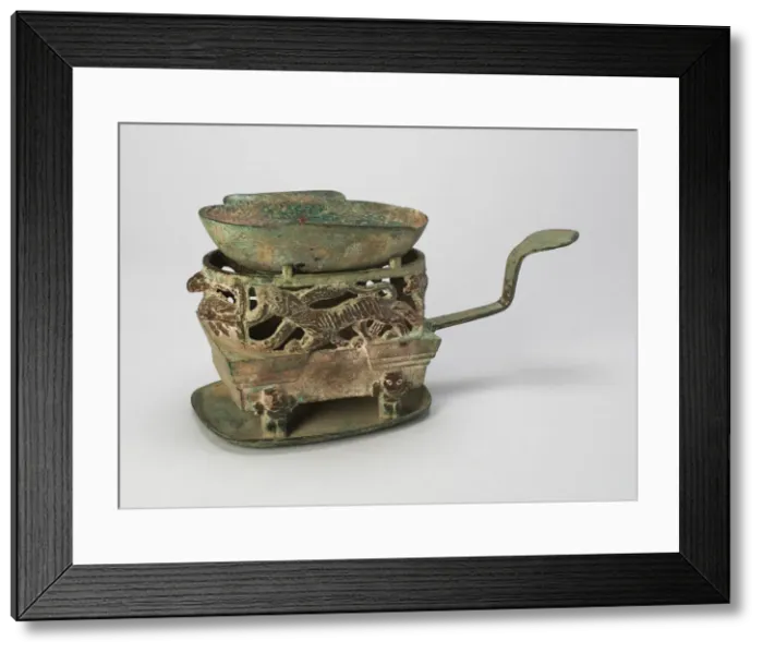 Framed Print : Pair of Braziers (Lu) with Eared Cups... late Western Han or early Eastern Han Framed Print : Pair of Braziers (Lu) with Eared Cups... late Western Han or early Eastern Han