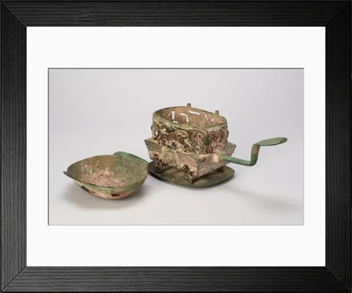Framed Print : Eared Cup (Erbei) with Warming... late Western Han / early Eastern Han Framed Print : Eared Cup (Erbei) with Warming... late Western Han / early Eastern Han