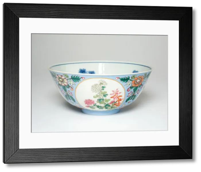 Framed Print : Bowl with Peonies and Chrysanthemums, Qing dynasty (1644-1911) Framed Print : Bowl with Peonies and Chrysanthemums, Qing dynasty (1644-1911)