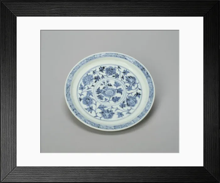 Framed Print : Dish with Peony Scrolls and Chrysanthemum Spray, and... Ming dynasty Framed Print : Dish with Peony Scrolls and Chrysanthemum Spray, and... Ming dynasty