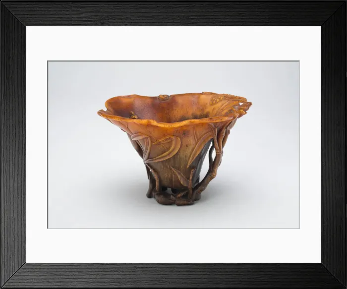 Framed Print : Cup in the Form of an Open Lotus Leaf, with... Late Ming or early Qing dynasty Framed Print : Cup in the Form of an Open Lotus Leaf, with... Late Ming or early Qing dynasty