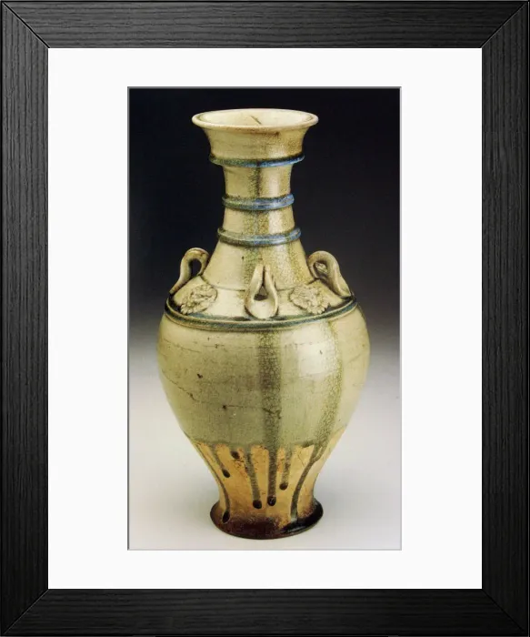 Framed Print : Vase (Hu) with Horizontal Bands, Loop Handles, and Lionlike Medallions Framed Print : Vase (Hu) with Horizontal Bands, Loop Handles, and Lionlike Medallions