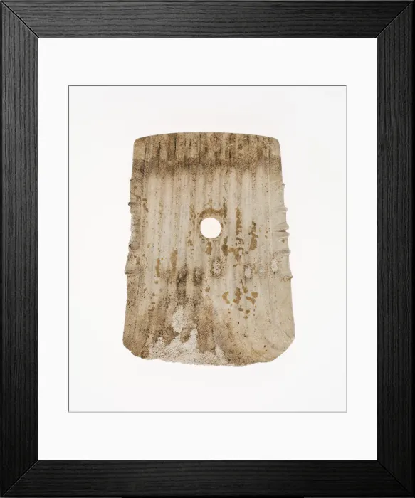 Framed Print : Notched and Grooved Axe, Shang dynasty (c. 1600-1046 BC), late 2nd millennium B. C