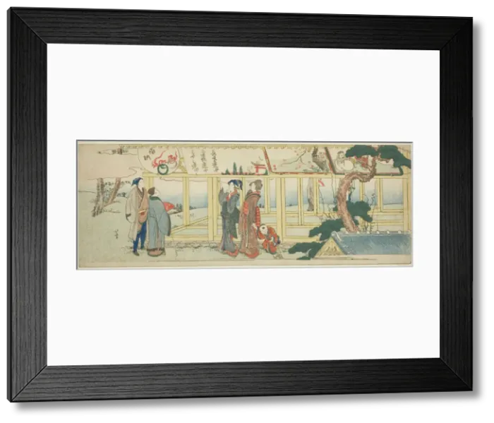Framed Print : Viewing votive paintings, Japan, c. 1800. Creator: Hokusai Framed Print : Viewing votive paintings, Japan, c. 1800. Creator: Hokusai