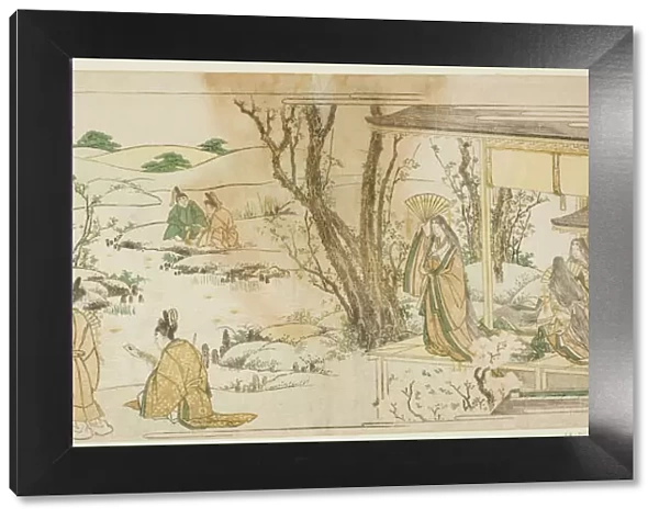 Courtly event modeled on the Lanting Gathering, Japan, c. 1801  /  07. Creator: Hokusai