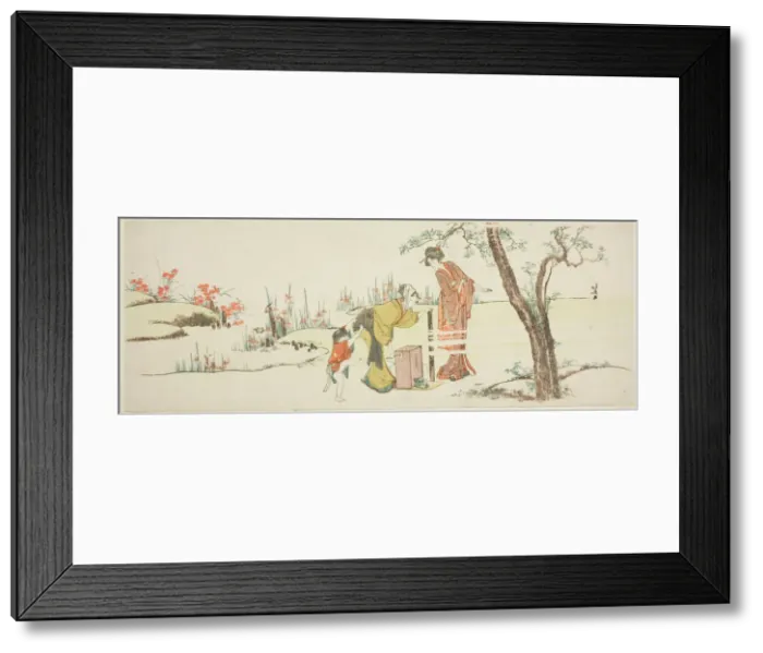 Framed Print : Making paper cords for tying hair, Japan, c. 1801 / 18. Creator: Hokusai Framed Print : Making paper cords for tying hair, Japan, c. 1801 / 18. Creator: Hokusai