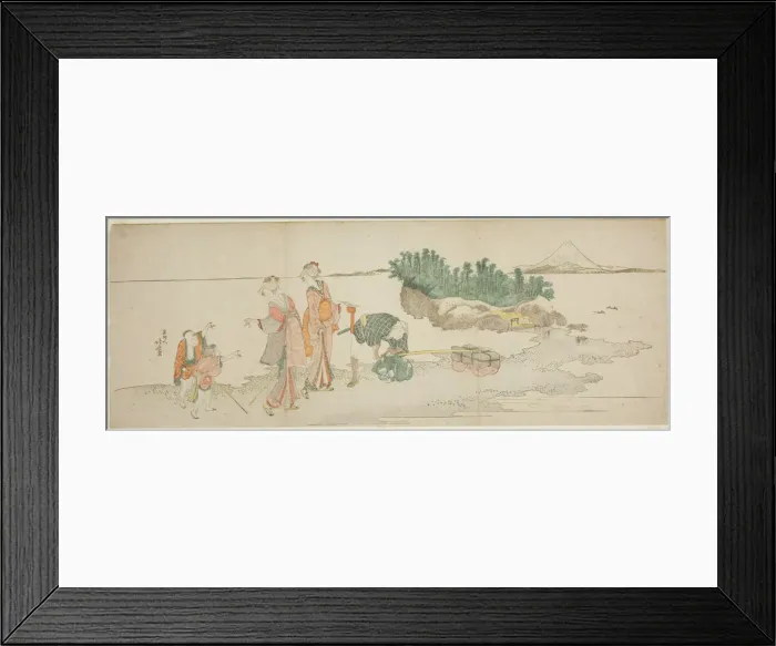 Framed Print : Visitors to Enoshima, Japan, c. 1801 / 04. Creator: Hokusai Framed Print : Visitors to Enoshima, Japan, c. 1801 / 04. Creator: Hokusai